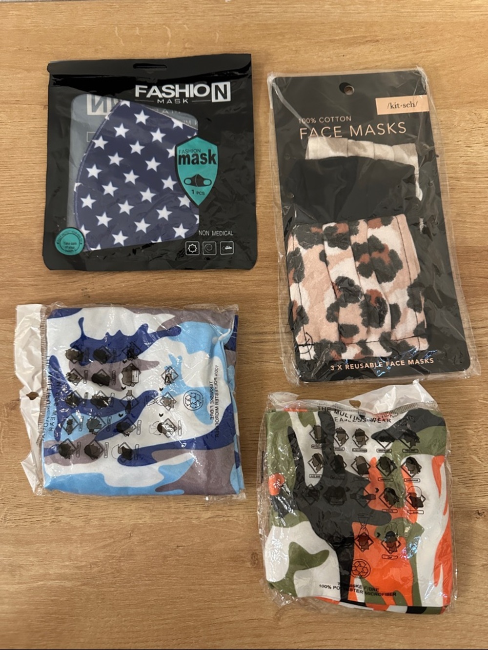NWT Kitsch & Others Set of 6 Face Masks